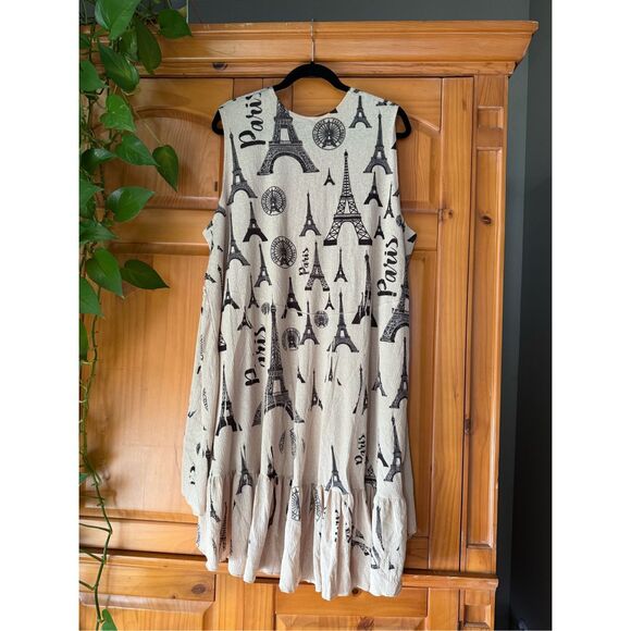 Poliana Plus Eiffel Tower Print Travel Kimono-Cardigan SZ 3X - Picture 6 of 10